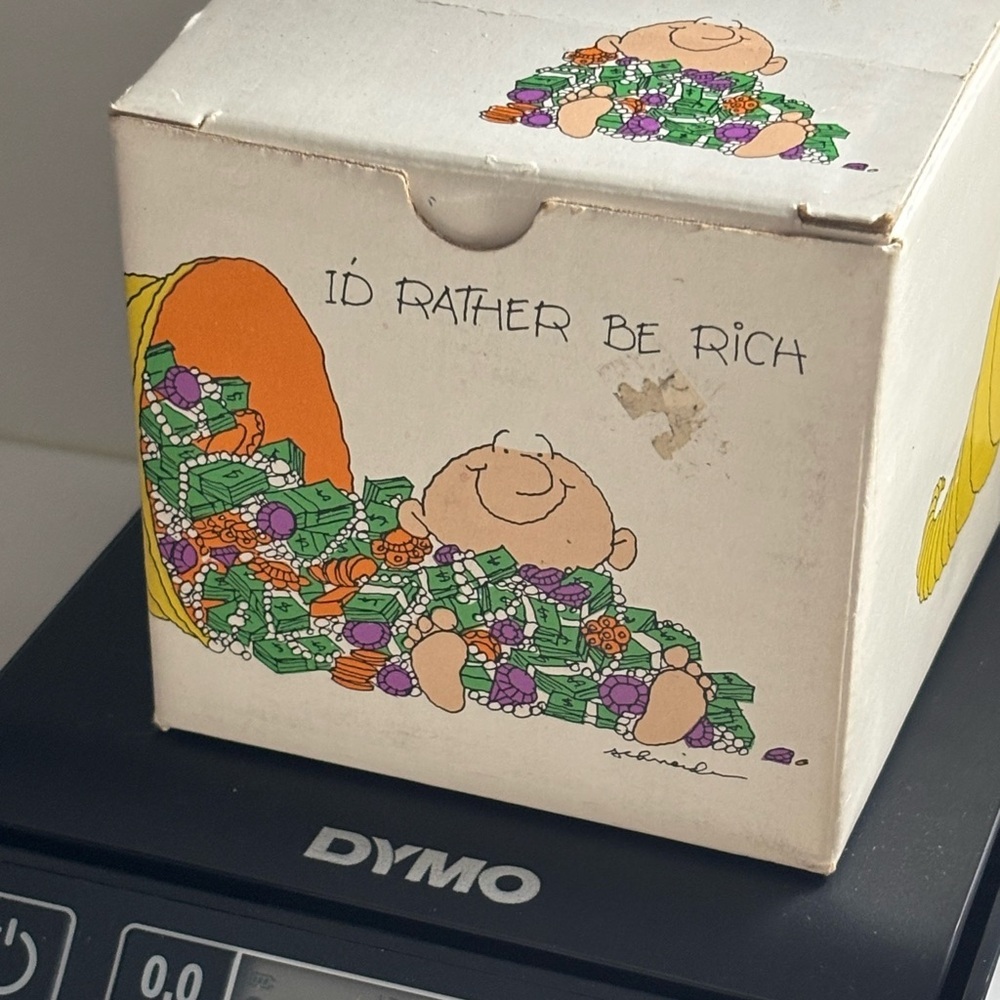 Russ cup I’d rather be rich in box vintage